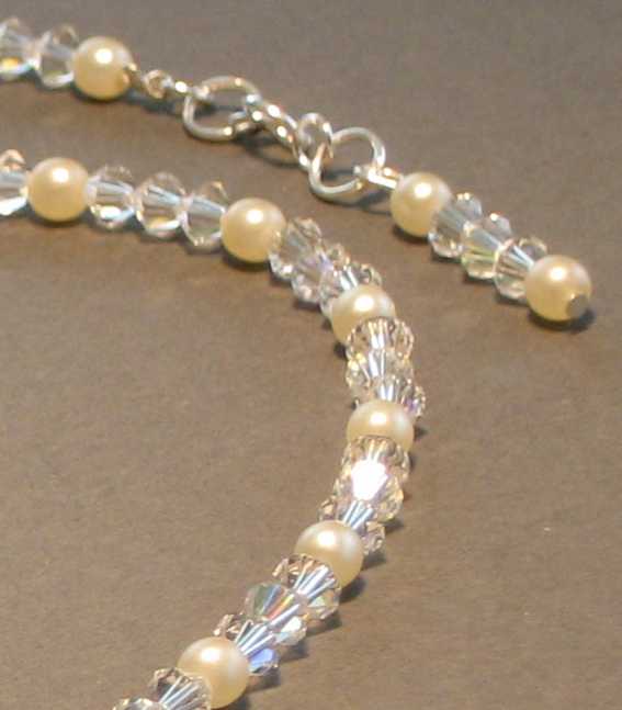 Crystal and Pearl Necklace detail